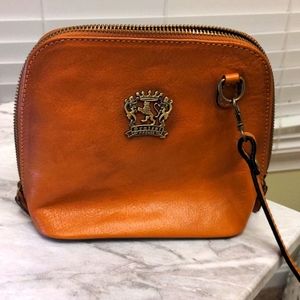 Pratesi Firenze Volterra Made In Italy Zip Top Cognac Leather Crossbody (8 x 6)